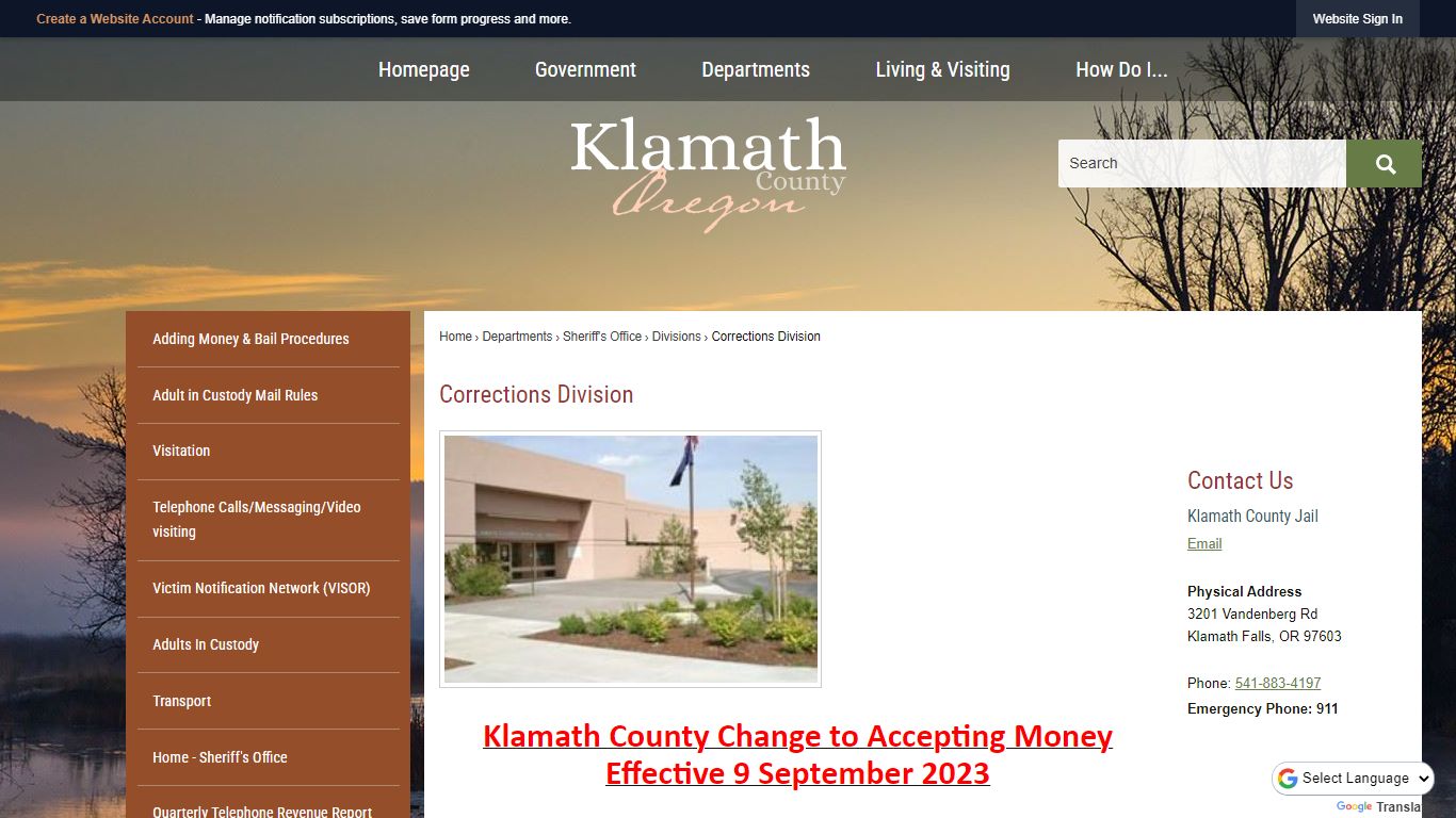 Corrections Division | Klamath County, OR